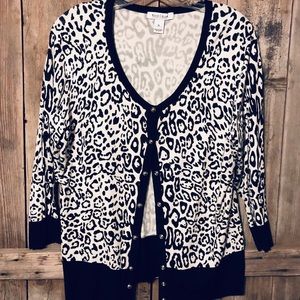 Animal print White House Black Market Cardigan